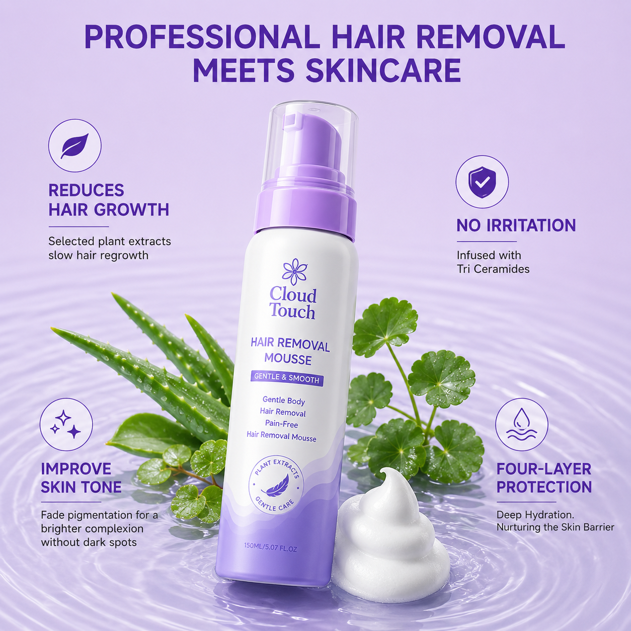 Gentle Hair Removal Solution – Painless Hair Dissolving for All Skin Types
