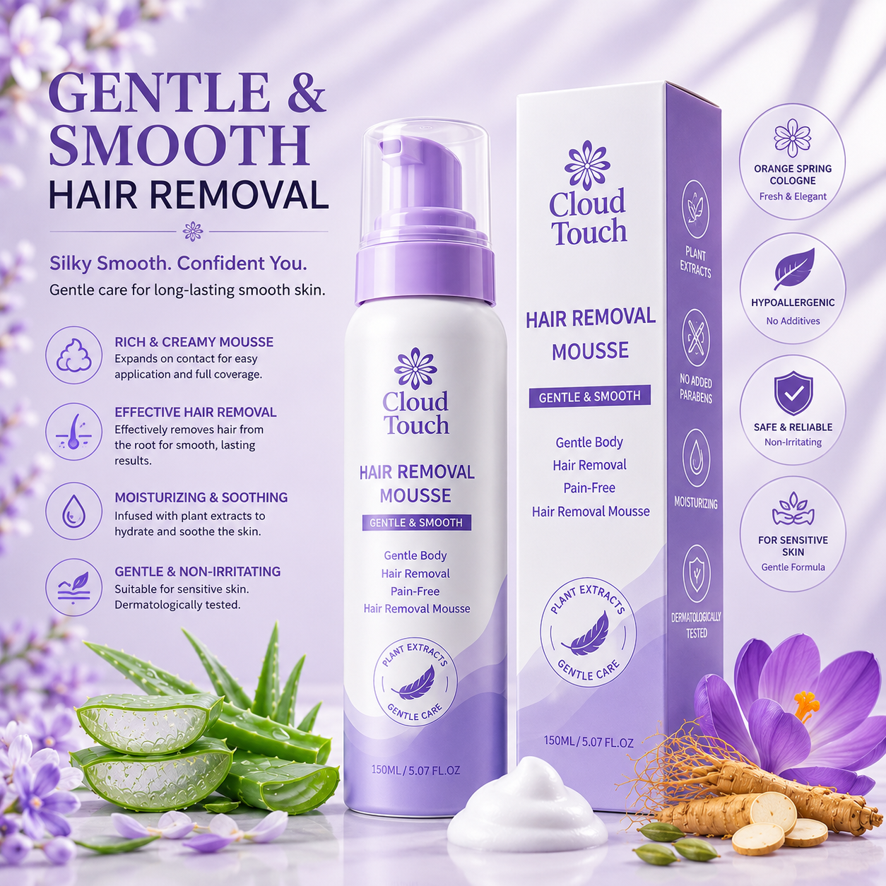 Gentle Hair Removal Solution – Painless Hair Dissolving for All Skin Types